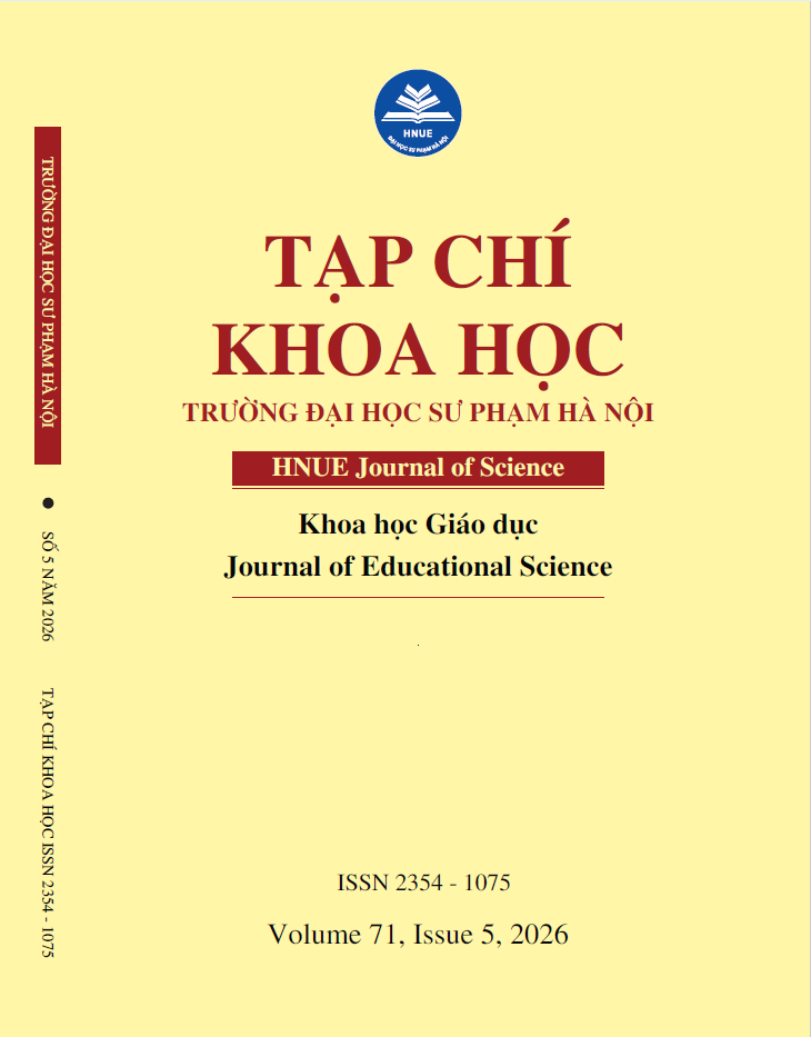 					View Vol. 71 No. 5 (2026): HNUE Journal of Educational Science
				