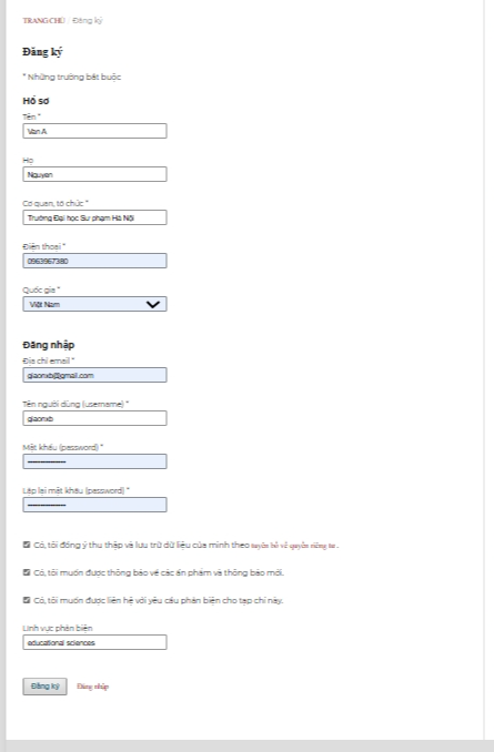 The Registration Form.